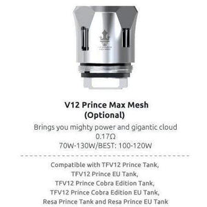 SMOK TFV12 Prince Replacement Coils V12 PRINCE MAX MESH (1pc/coil) Replacement Coils