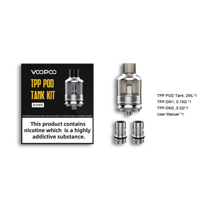 Voopoo TPP Pod Tank 2ML (CRC) Black Base Replacement Pods