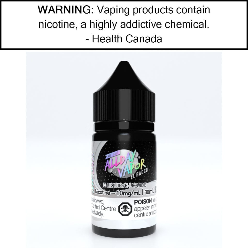 AllDay Vapor - El Bacco- Salt (Provincial Excise Stamped) El Bacco 20MG/ML Salt Based E-Liquids