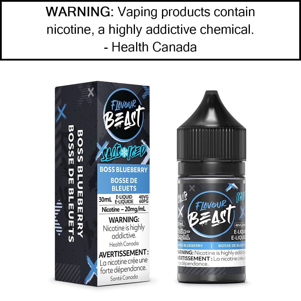 Flavour Beast E-Liquid - 30ml Salt Boss Blueberry - Iced - 20MG/ML Salt Based E-Liquids