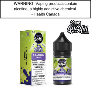 Flavour Beast Gushin & Sour Gushin - Salt S. Blueberry Grape - 20MG/ML Salt Based E-Liquids