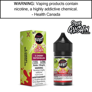 Flavour Beast Gushin & Sour Gushin - Salt S. Cherry Watermelon - 20MG/ML Salt Based E-Liquids