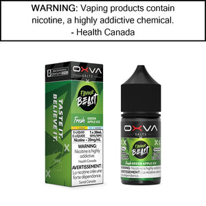 Flavour Beast X OXVA - Salt Fresh Green Apple - Iced - 20MG/ML Salt Based E-Liquids