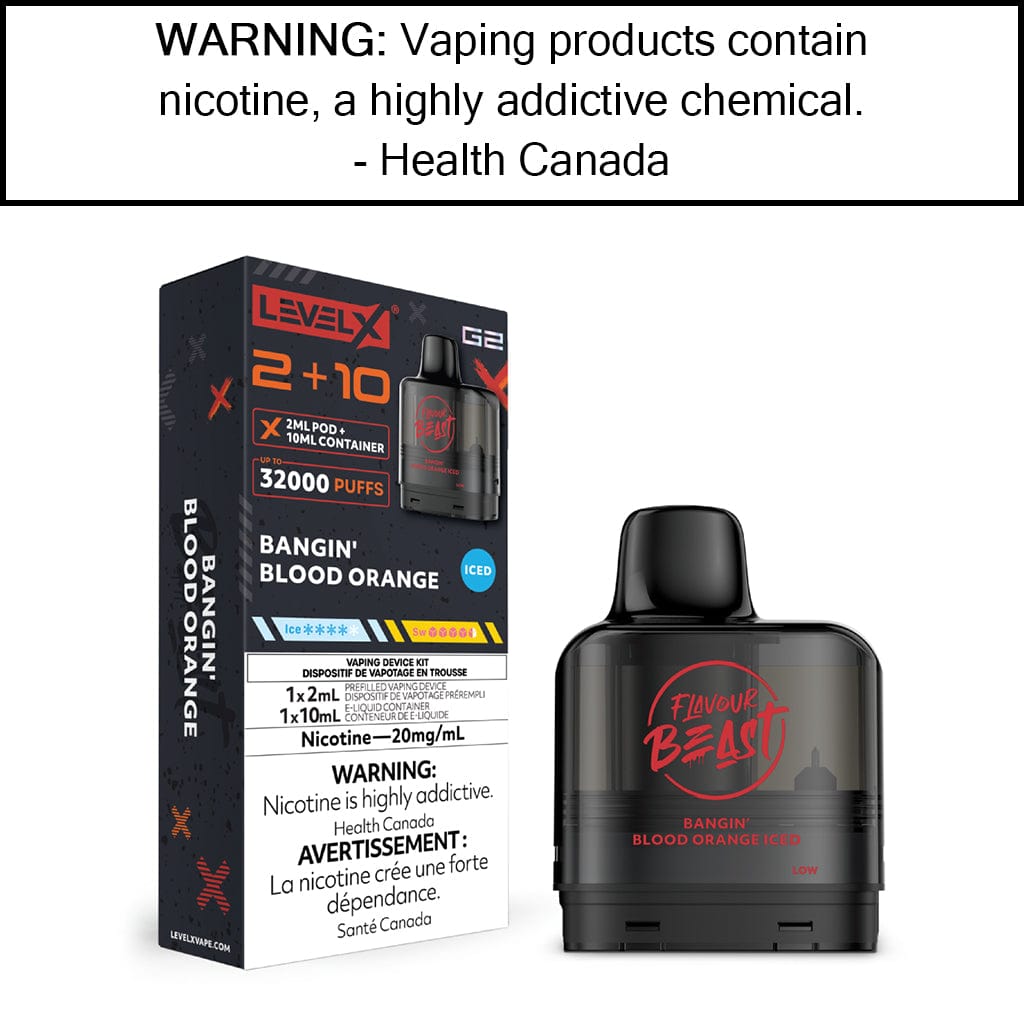 Level X G2 2+10mL Flavour Beast Pods Bangin' Blood Orange - Iced Disposable