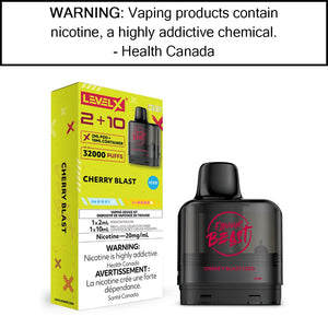Level X G2 2+10mL Flavour Beast Pods Cherry Blast - Iced Pre-Filled Pods