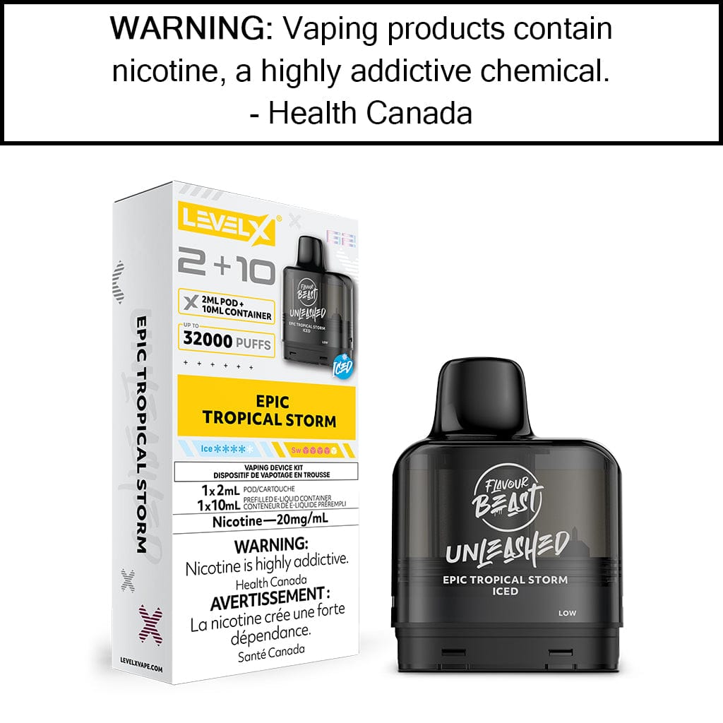 Level X G2 2+10mL Flavour Beast Pods Epic Tropical Storm - Iced Pre-Filled Pods
