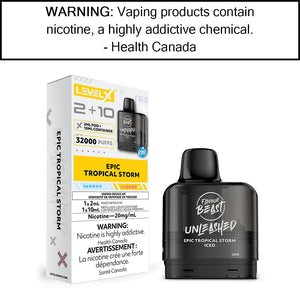 Level X G2 2+10mL Flavour Beast Pods Epic Tropical Storm - Iced Pre-Filled Pods
