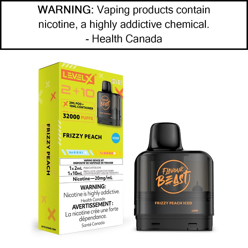 Level X G2 2+10mL Flavour Beast Pods Frizzy Peach - Iced Pre-Filled Pods