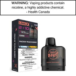 Level X G2 2+10mL Flavour Beast Pods Packin' Peach Berry Disposable