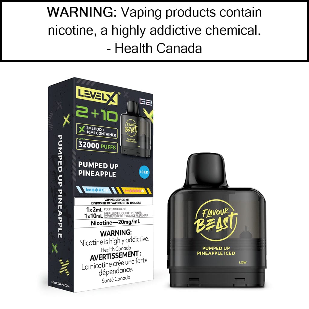 Level X G2 2+10mL Flavour Beast Pods Pumped Up Pineapple - Iced Pre-Filled Pods