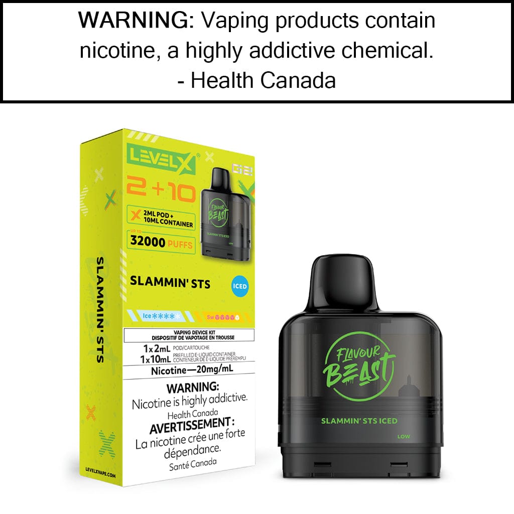 Level X G2 2+10mL Flavour Beast Pods Slammin' STS - Iced Pre-Filled Pods