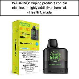 Level X G2 2+10mL Flavour Beast Pods Slammin' STS - Iced Pre-Filled Pods