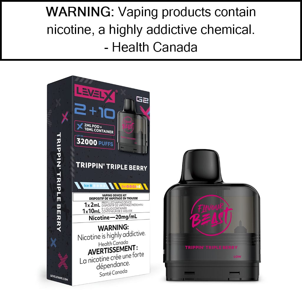 Level X G2 2+10mL Flavour Beast Pods Trippin' Triple Berry Disposable