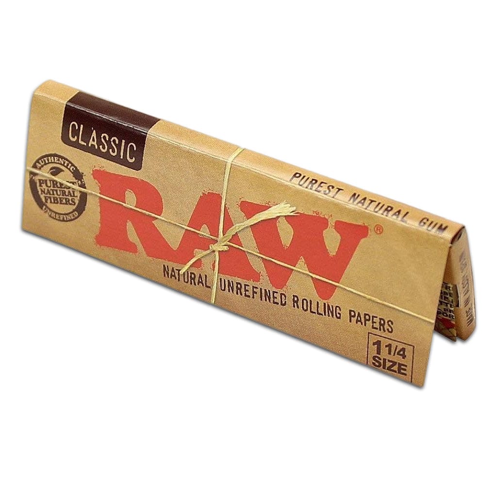 RAW Classic Natural Unrefined Rolling Paper - 1 1/4 Herbal