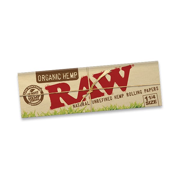 RAW Natural Unrefined Organic Hemp Rolling Paper - 1 1/4 Herbal