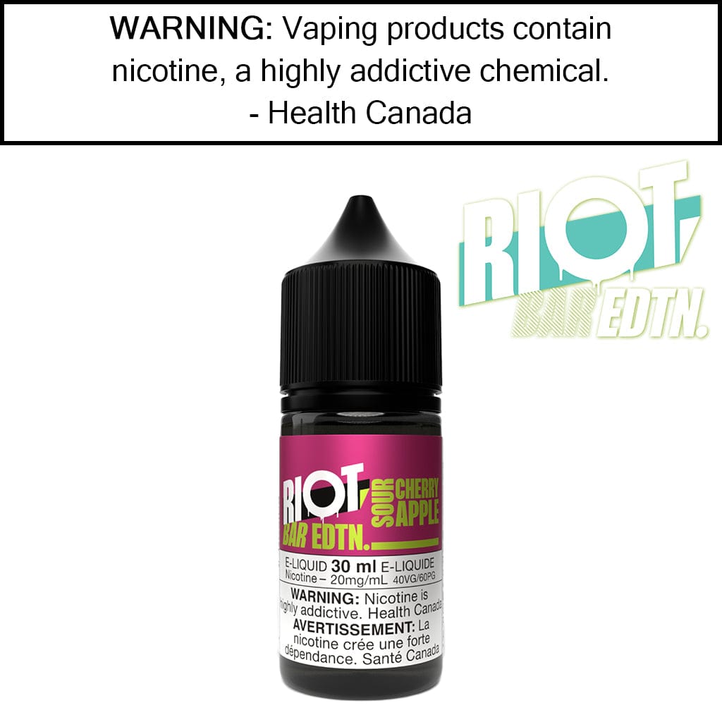 RIOT BAR Salts 30ML by Riot Squad Sour Cherry Apple 10MG/ML Salt Based E-Liquids