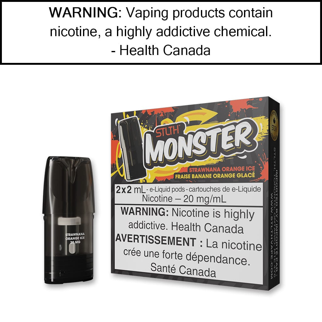 STLTH Monster Pods Strawnana Orange Ice Pre-Filled Pods