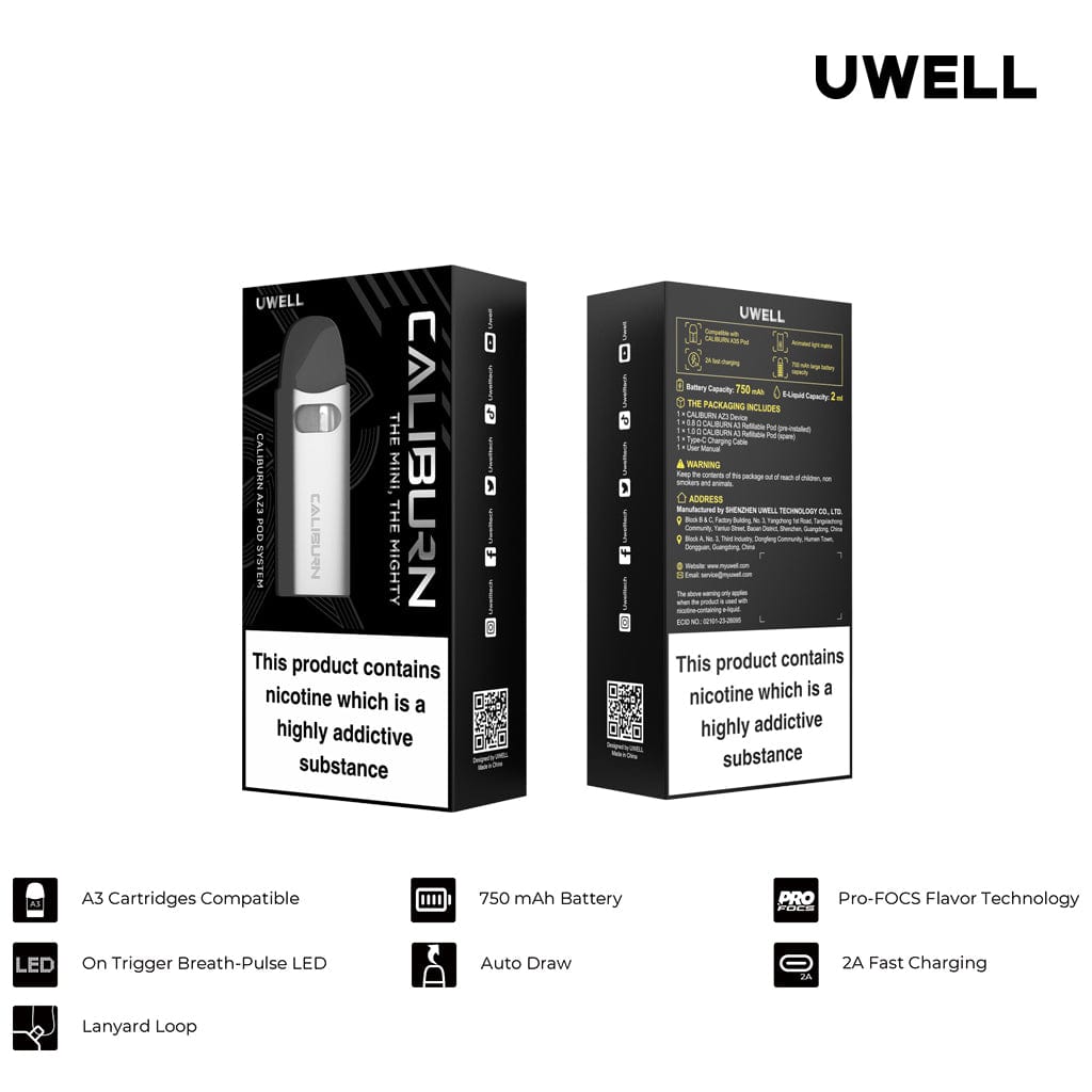 Uwell | Caliburn AZ3 Kit (CRC) - Pod Systems | Pod Kits | All Day Vapes Uwell | Caliburn AZ3 Kit (CRC) - Pod Systems | Pod Kits | All Day Vapes