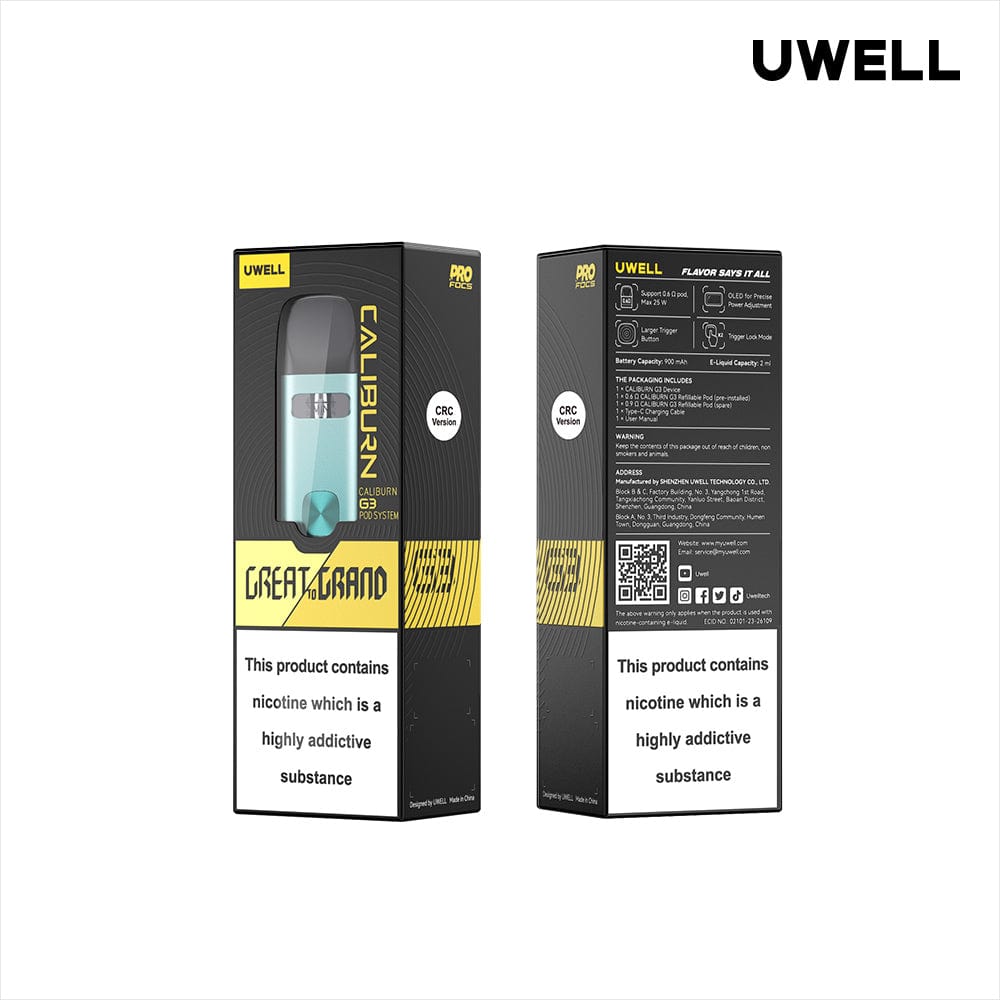 Uwell Caliburn G3 Pod Kit (CRC) Pod Systems