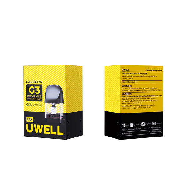 uwell caliburn g3 0.4 ohm Uwell | Caliburn G3 - Replacement Pods - 4 pack (CRC)