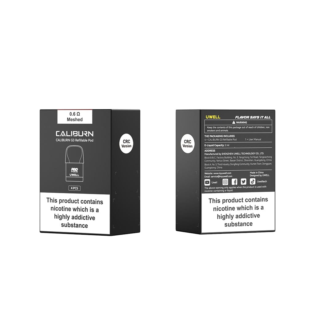 Uwell | Caliburn G3 - Replacement Pods - 4 pack (CRC) | All Day Vapes Uwell | Caliburn G3 - Replacement Pods - 4 pack (CRC) | All Day Vapes