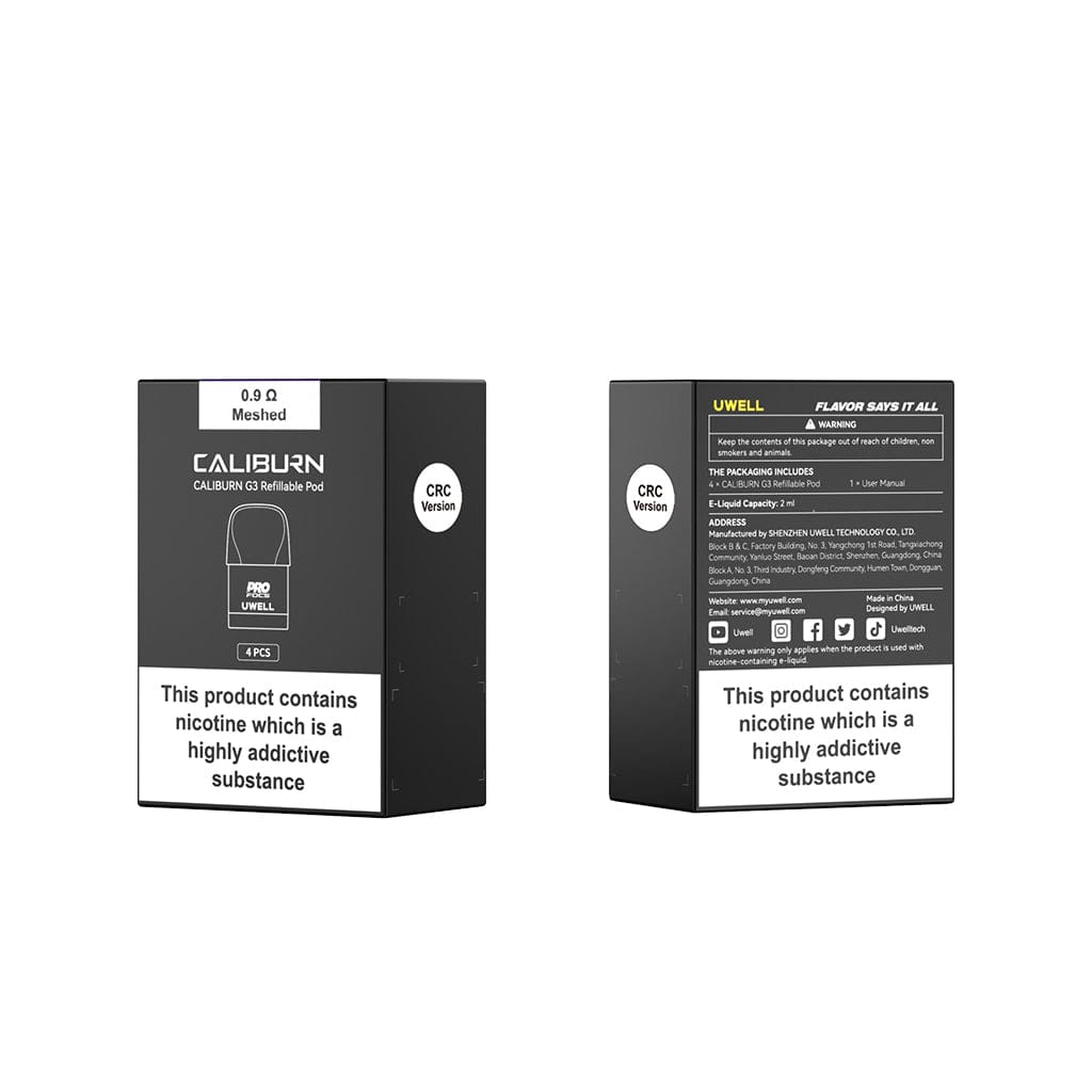 Uwell | Caliburn G3 - Replacement Pods - 4 pack (CRC) | All Day Vapes Uwell | Caliburn G3 - Replacement Pods - 4 pack (CRC) | All Day Vapes