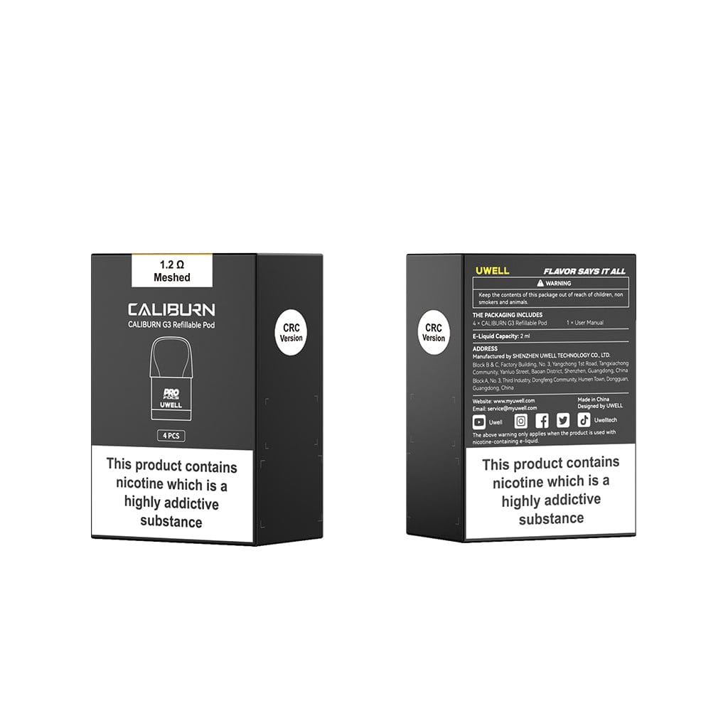Uwell | Caliburn G3 - Replacement Pods - 4 pack (CRC) | All Day Vapes Uwell | Caliburn G3 - Replacement Pods - 4 pack (CRC) | All Day Vapes