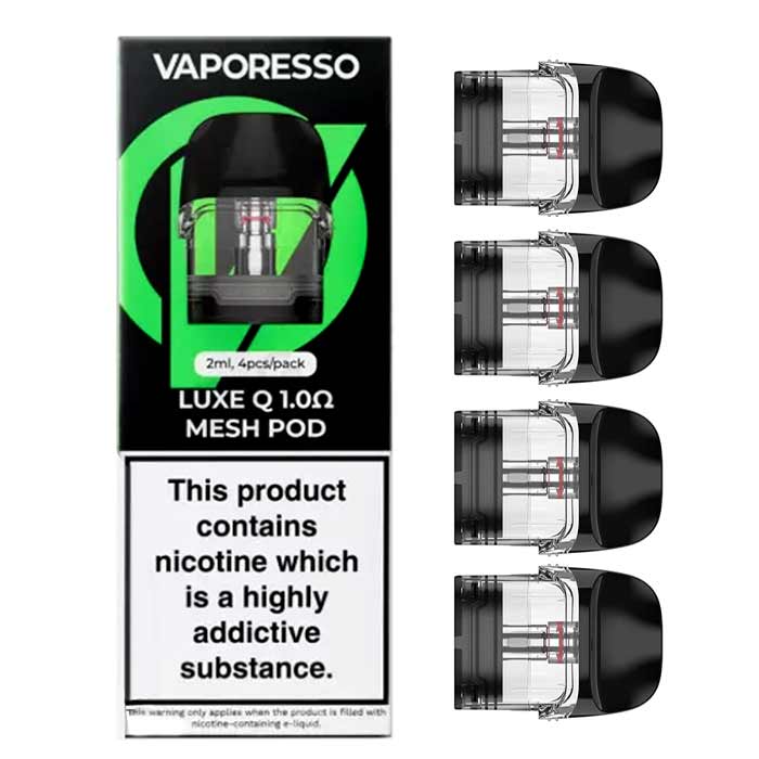 Vaporesso Luxe Q Replacement Pods (CRC) 1.0 ohm - 4-Pack (Open Package) Replacement Pods