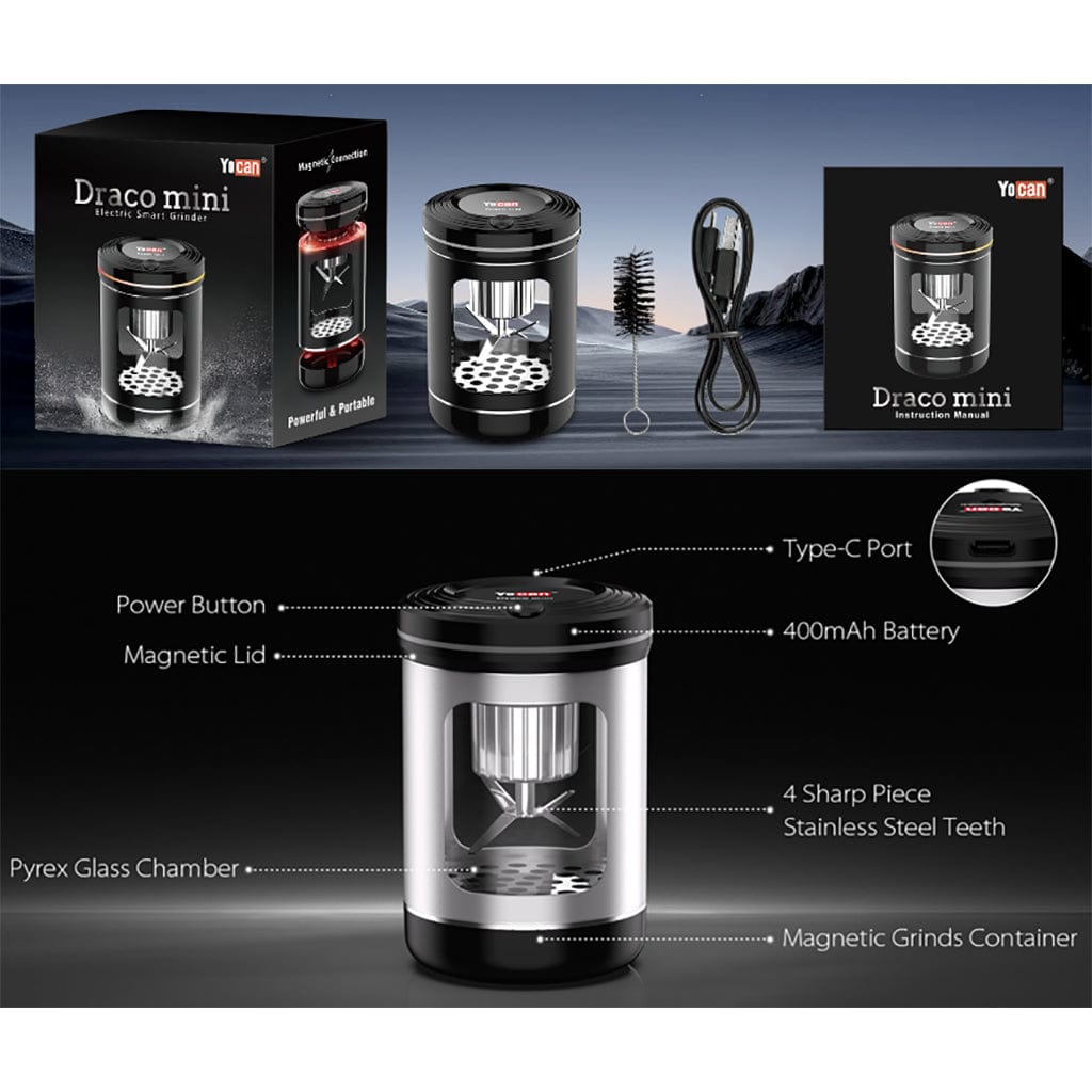 Yocan Draco Mini - Electric Smart Grinder Black Herbal