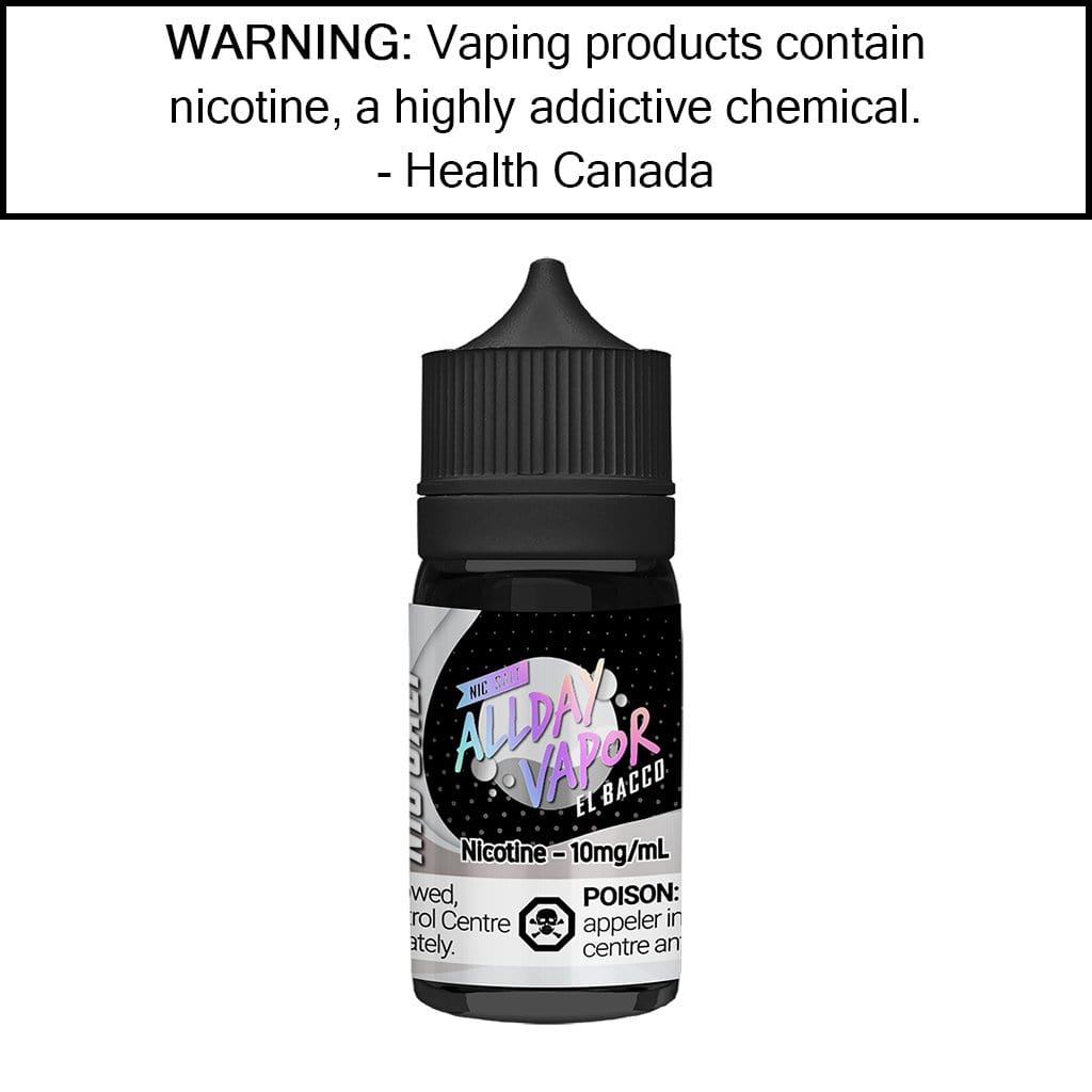ALLDAY VAPOR NIC SALT 30ML EL BACCO / 10MG Salt Based E-Liquids