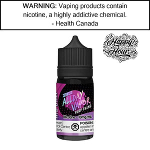 ALLDAY VAPOR NIC SALT 30ML PURP THANG / 10MG Salt Based E-Liquids