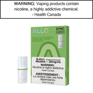 Allo Sync Pod Pack Lemon Lime Cranberry / 20mg/mL Pre-Filled Pods