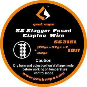 Geek Vape Clapton SS316 Wire 10ft GeekVape Staggered Fused Clapton SS316 Tape W Wire