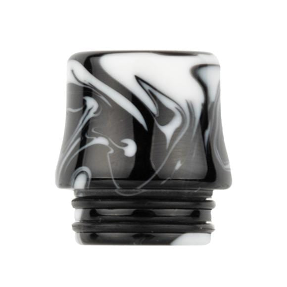 Resin Tapered Contour 810 Drip Tip Black White Drip Tips