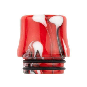 Resin Tapered Contour 810 Drip Tip Red White Drip Tips