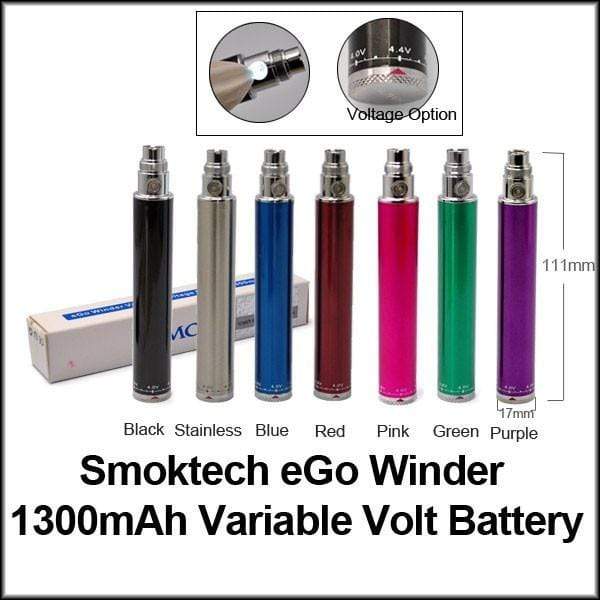 Smok eGo VV Winder Batteries 1300 / Black eGo Batteries