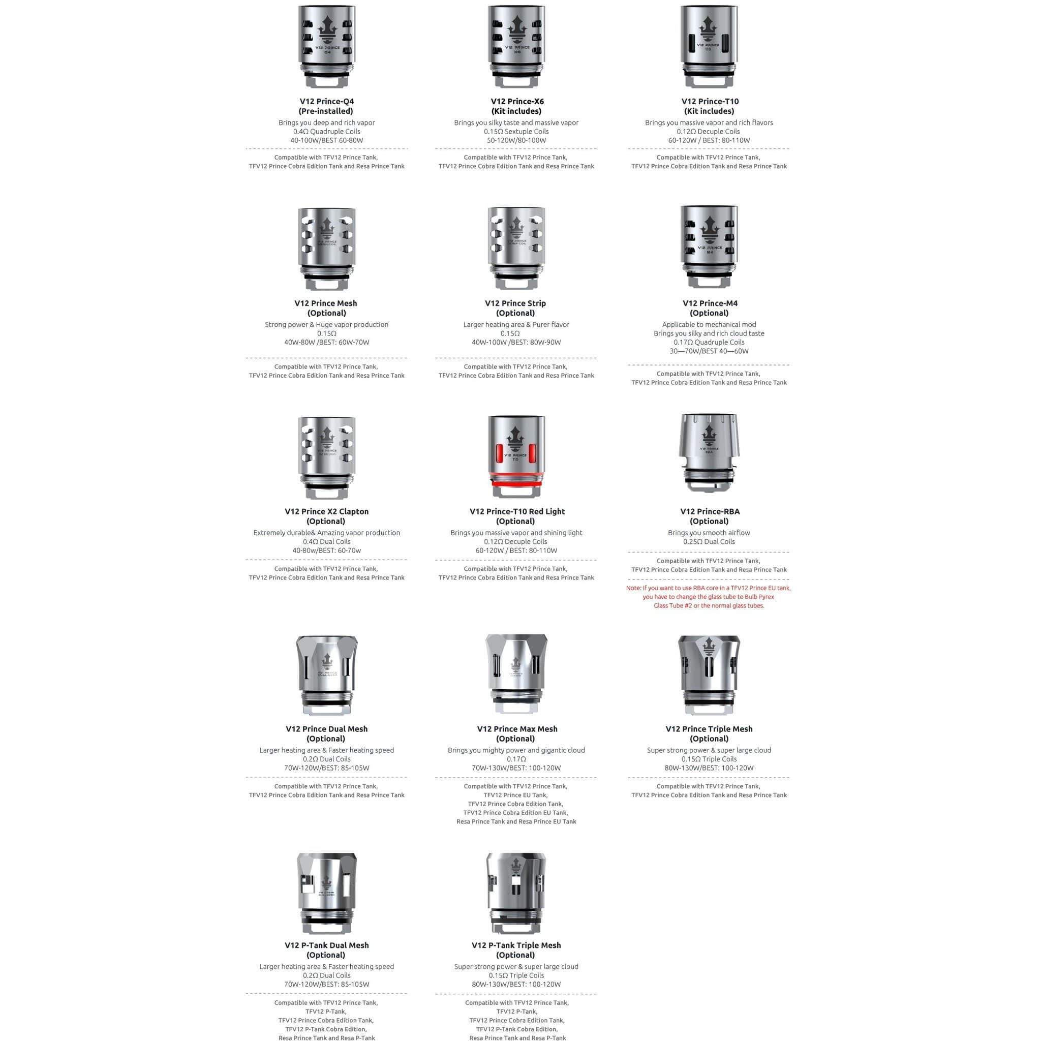 SMOK | TFV12 Prince Tank - Replacement Coils | All Day Vapes SMOK | TFV12 Prince Tank - Replacement Coils | All Day Vapes