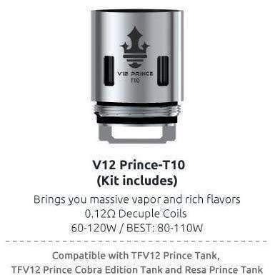 SMOK TFV12 Prince Replacement Coils V12 PRINCE-T10 (1pc/coil) Replacement Coils