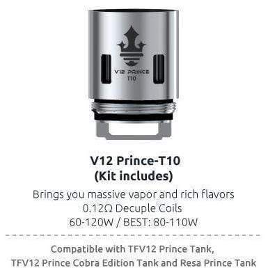 SMOK TFV12 Prince Replacement Coils V12 PRINCE-T10 (1pc/coil) Replacement Coils