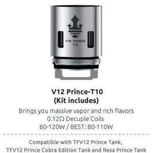 SMOK TFV12 Prince Replacement Coils V12 PRINCE-T10 (1pc/coil) Replacement Coils