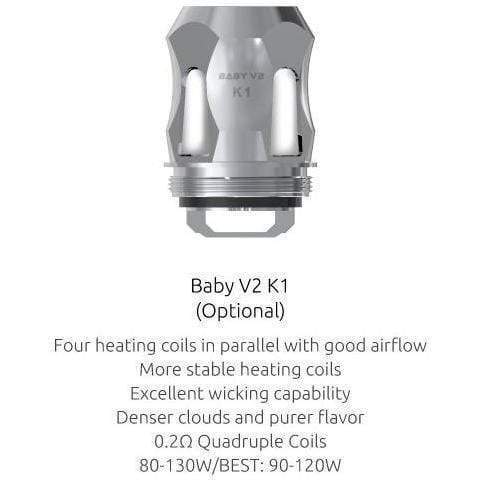 SMOK TFV8 BABY V2 REPLACEMENT COILS Silver (1pc/coil) / K1 0.2 ohm Replacement Coils