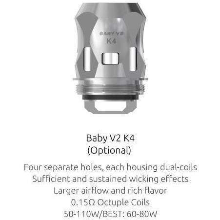SMOK TFV8 BABY V2 REPLACEMENT COILS Silver (1pc/coil) / K4 0.2 ohm Replacement Coils