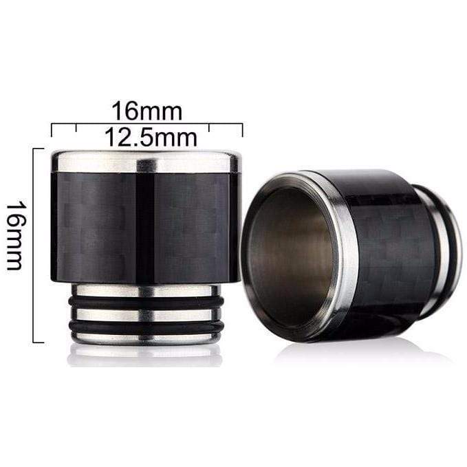 Stainless Steel + Carbon Fiber Hybrid 810 Drip Tip Short Black Drip Tips