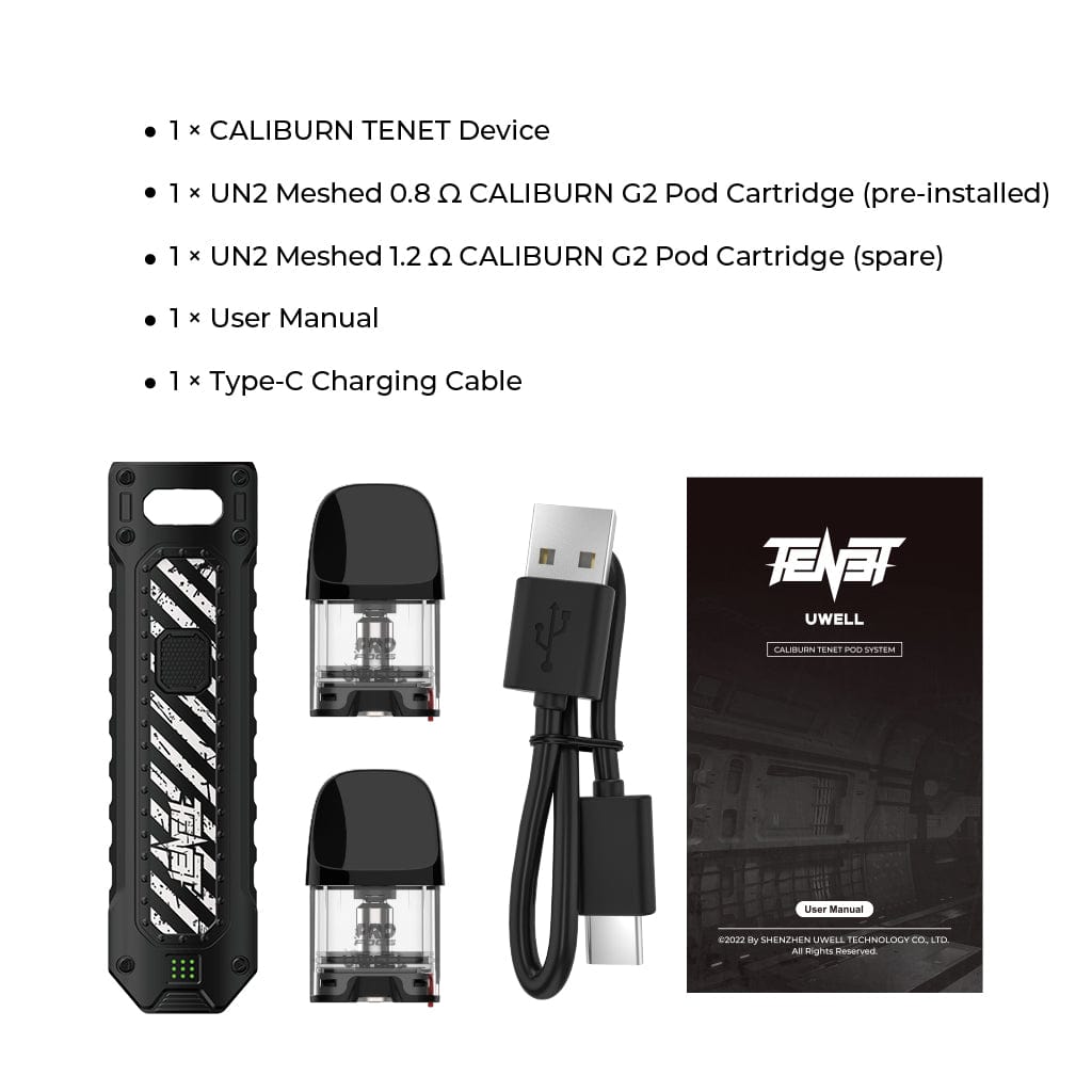 Uwell Caliburn Tenet Pod Kit (CRC) Carbon Black Pod Systems