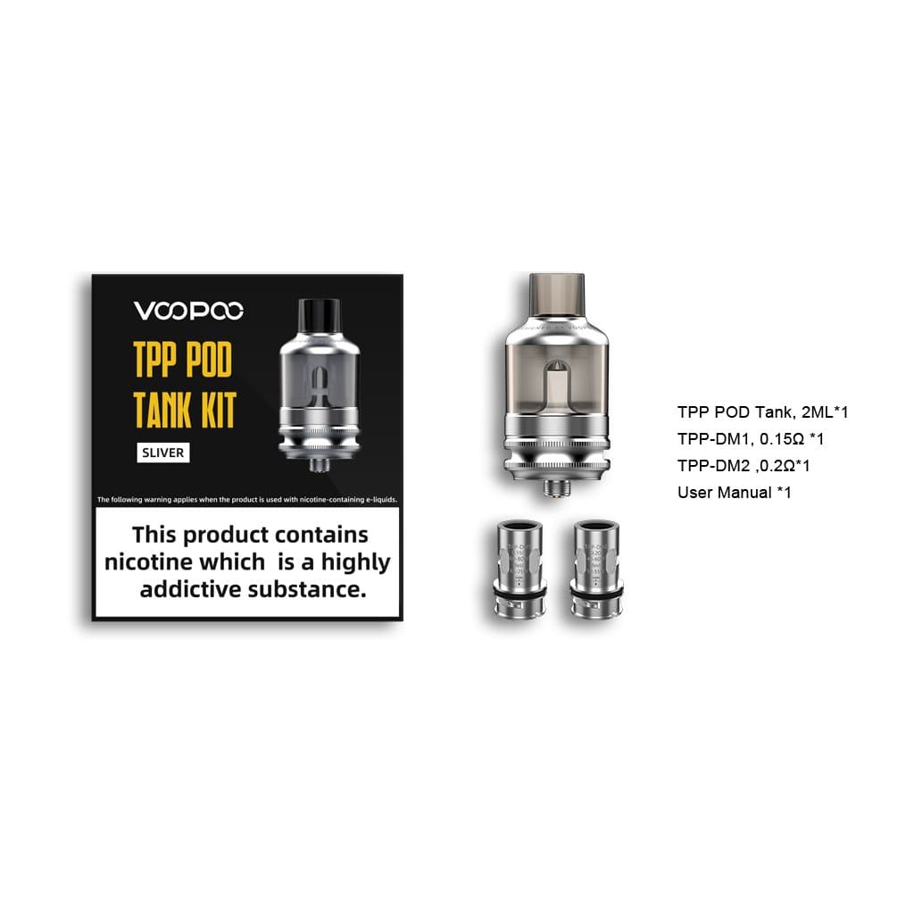 Voopoo TPP Pod Tank 2ML (CRC) Black Base Replacement Pods
